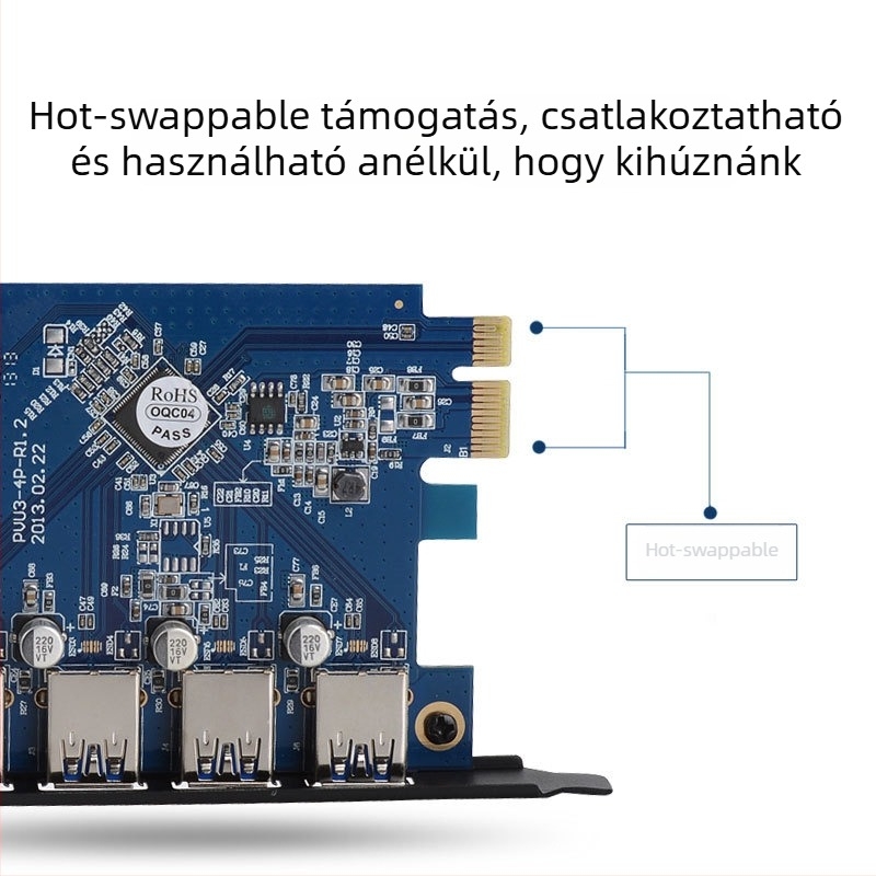Orico PCI-E USB 3.0 bővítő kártya négy porttal, PVU3-4P, VLI805