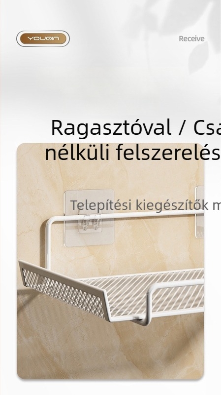Router elhelyező polc – falra szerelhető, vasból, snap-on szerelés, 1 réteg, nappali tárolására