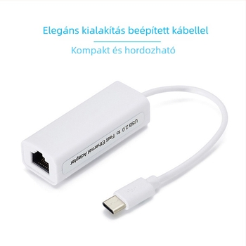 Type-C–RJ45 Ethernet adapter, 100 Mbps, importált chip, MD1, hossz 0.15 m