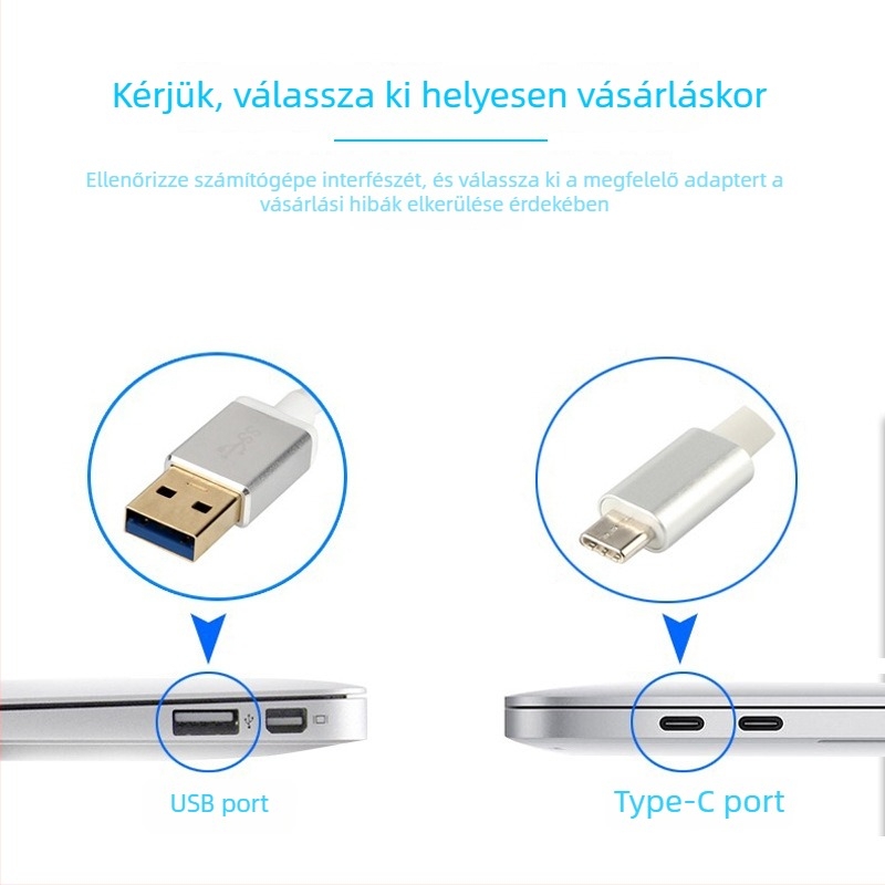 Type-C–RJ45 Ethernet adapter, 100 Mbps, importált chip, MD1, hossz 0.15 m