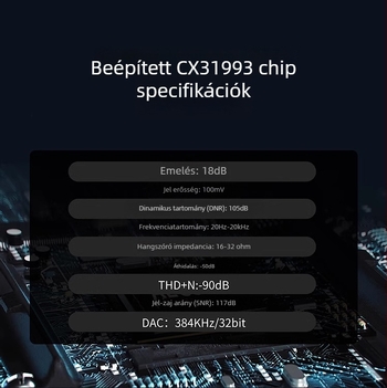 CX31993 chip adapter Type-C audio patch kábel DAC dekóder, rézmag, 384 kHz, DSD fejhallgató erősítő, hi‑fi