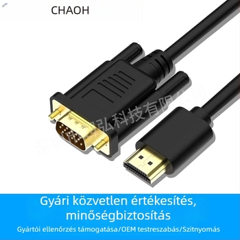 HDMI–VGA kábel 1080P, CM6618 chip, 1,8 m hosszú, VGA interfész