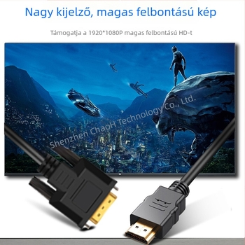 HDMI–VGA kábel 1080P, CM6618 chip, 1,8 m hosszú, VGA interfész