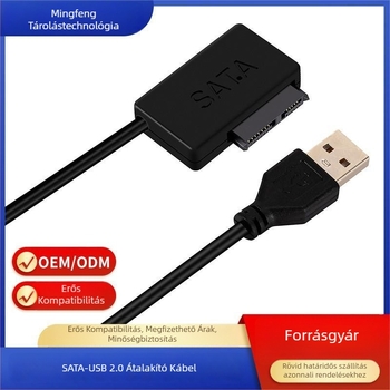 Noteszgép SATA‑USB optikai meghajtó adapter, 7+6P, USB 2.0, 480 Mbps, Modell 6+7p Easy Drive Line