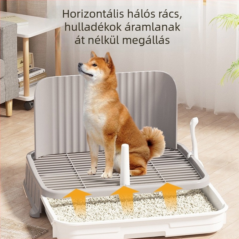 Háziállatok toalettje hálós szerkezettel, anti-lépés dizájnnal, hordozható, fiókos stílusú, nem szőtt anyag