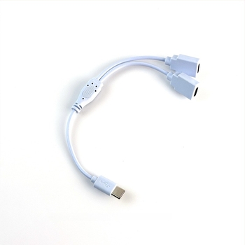 USB-C férfi–két nő USB-C csatlakozós osztókábel, Type-C hosszabbító, 0,25 m, napelemes panelhez
