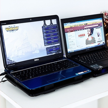 Naju N2 laptop hűtőállvány kettős ventilátorokkal, levegőhűtés, súly 0,63 kg