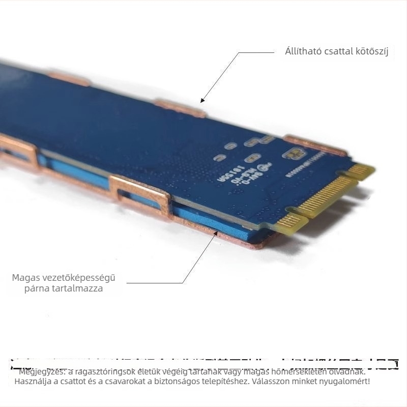 M.2 NVMe SSD hűtő – Réz radiátor, 1 hőcső, Ice Copper M08Evo