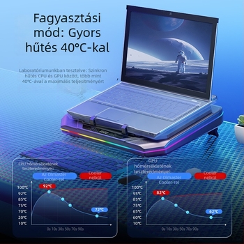 Notebook hűtő radiátor, ABS burkolat, két hőcső, légáramlásos hűtés, 3500 RPM