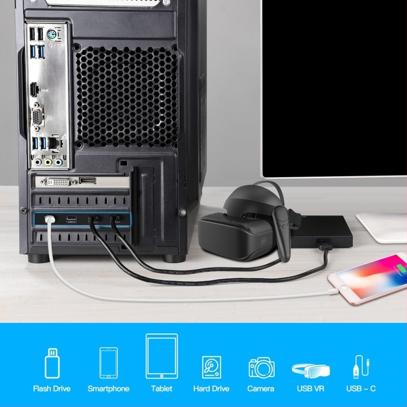 PCIe Type-C bővítő kártya, USB 3.2 20Gbps, meghajtó nélküli, PCIe slot adapter