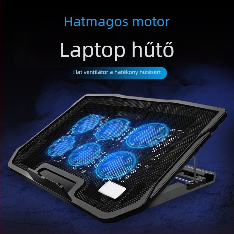 H9 noteszgép hűtő, összecsukható hűtőállvány, fém háló, 6 ventilátoros konfiguráció, 1 kg