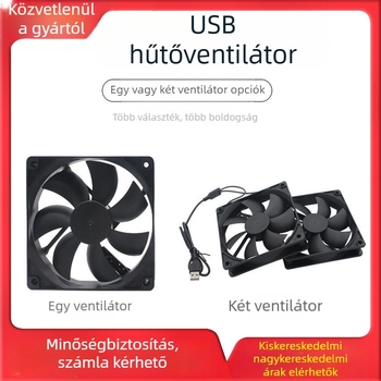 Számítógép ház hűtőventilátora, ABS, olajozott csapágy, csendes, USB interfész testre szabható, levegőhűtés