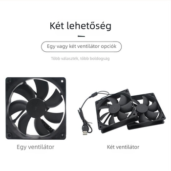 Számítógép ház hűtőventilátora, ABS, olajozott csapágy, csendes, USB interfész testre szabható, levegőhűtés