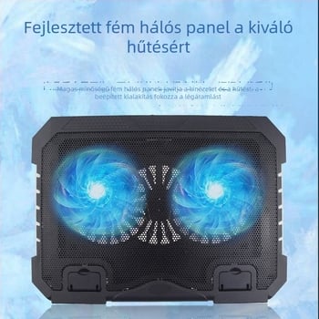S900 ABS laptop hűtőalap, 2000 RPM, 2 hőcső, USB 2.0