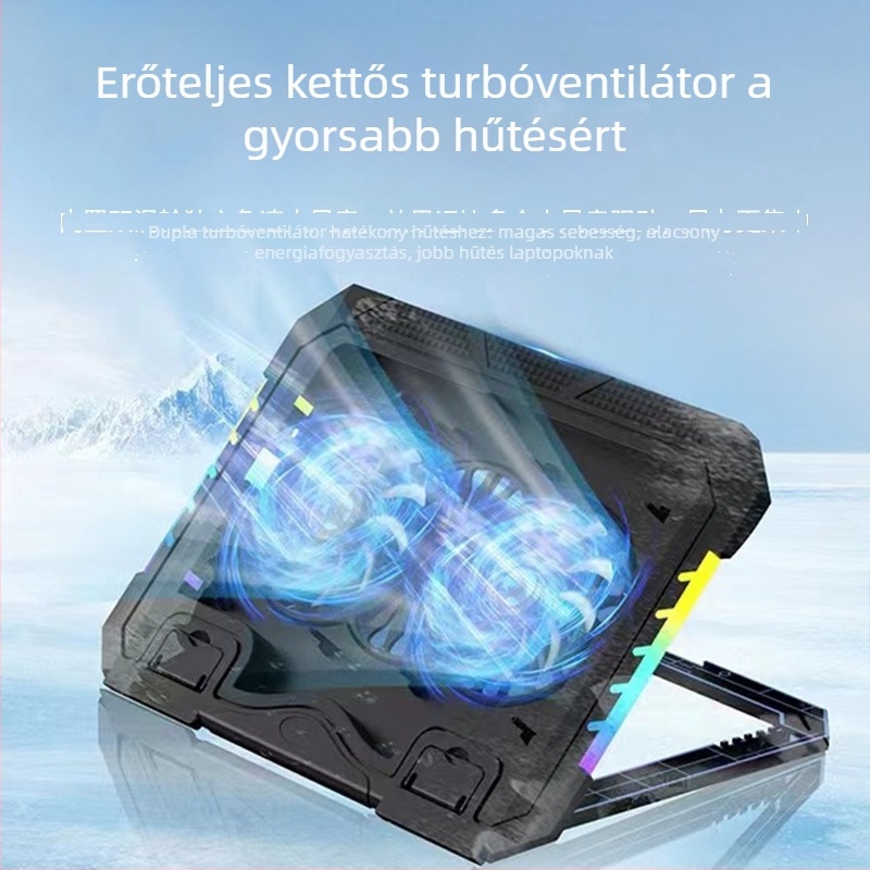 S900 ABS laptop hűtőalap, 2000 RPM, 2 hőcső, USB 2.0