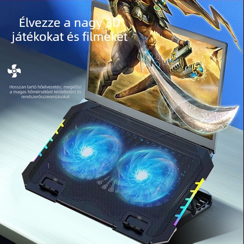 S900 ABS laptop hűtőalap, 2000 RPM, 2 hőcső, USB 2.0