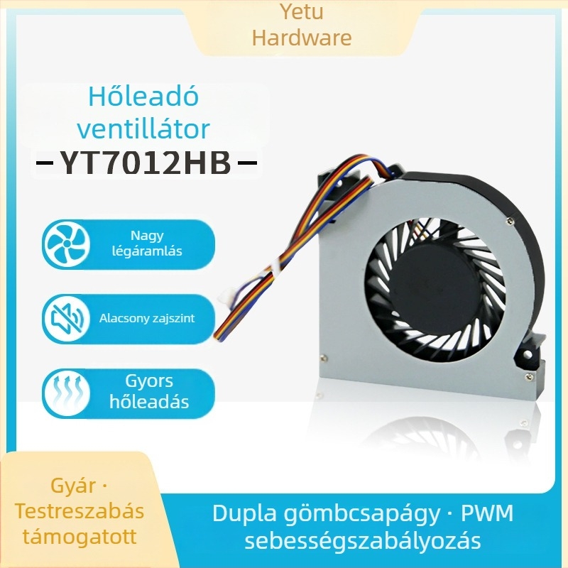 Ultra vékony noteszgép hűtőventilátor 7012 – dupla golyóscsapágy, 3000 RPM, 37,2 dB, légáramlás
