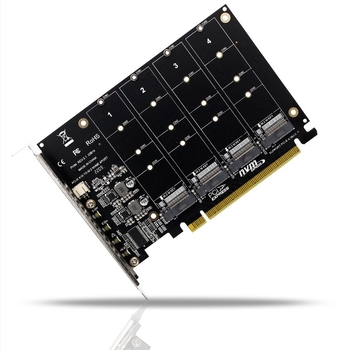 Panhong PH44 NVMe PCIe adapterkártya 4-diskos tömb jelosztással (OEM)