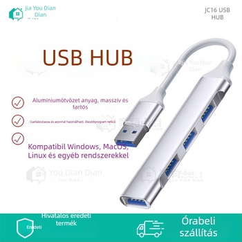 JC16 USB 2.0 drivert nem igénylő noteszgép dokkoló – kábel kb. 8,5 cm, egyetlen csatlakozó, gyors adatátvitel