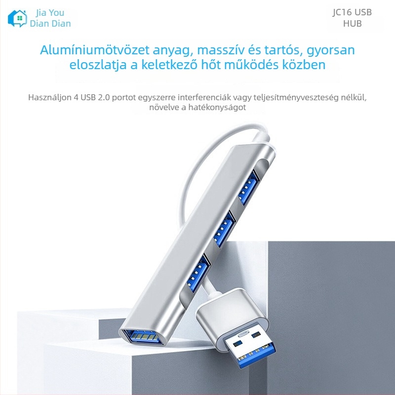 JC16 USB 2.0 drivert nem igénylő noteszgép dokkoló – kábel kb. 8,5 cm, egyetlen csatlakozó, gyors adatátvitel