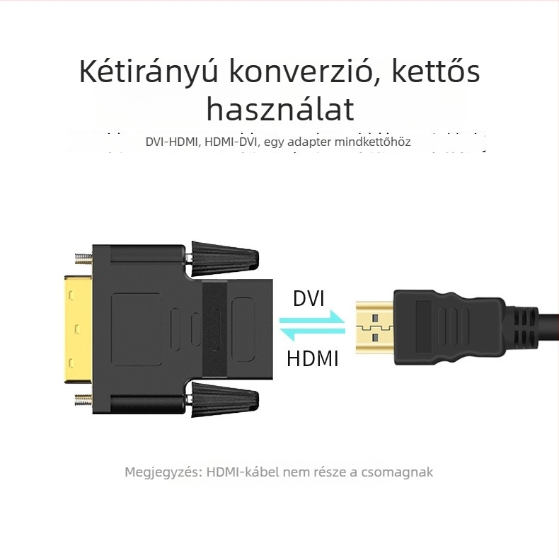 DVI férfi–HDMI női adapterkábellel, számítógép-monitorhoz és projektorhoz, rézzel bevont acélmaggal