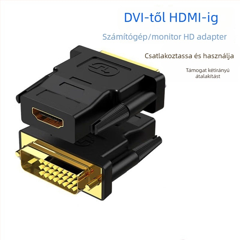 DVI férfi–HDMI női adapterkábellel, számítógép-monitorhoz és projektorhoz, rézzel bevont acélmaggal