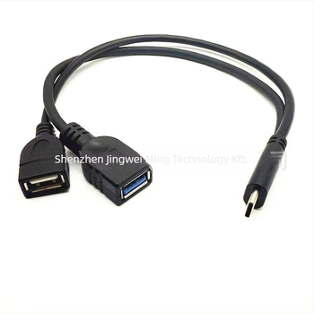 Type-C to USB 3.0 női OTG adapter kábel Android telefonokhoz, 0,3 m hosszú, rézmag, adatátvitel legfeljebb 5 Gbps
