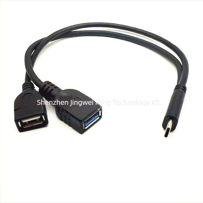 Type-C to USB 3.0 női OTG adapter kábel Android telefonokhoz, 0,3 m hosszú, rézmag, adatátvitel legfeljebb 5 Gbps