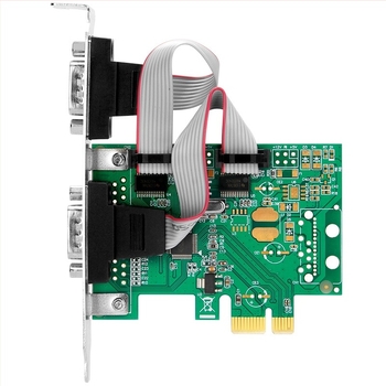 PCIe–RS232 bővítő kártya két DB9 porttal, WCH CH382L, rézmag