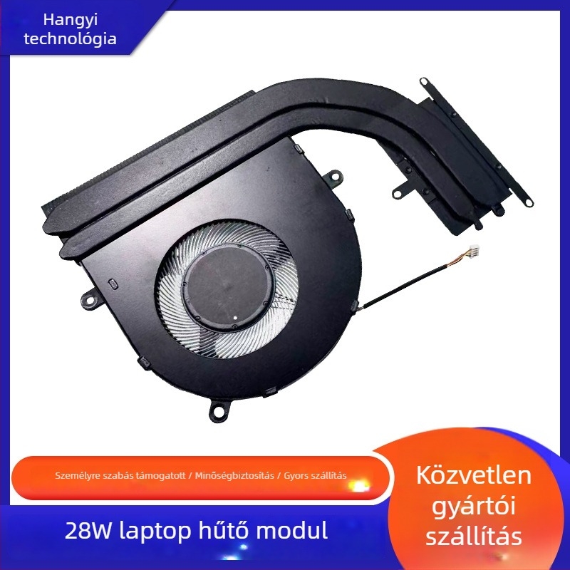 Notebook hűtőmodul Cu1100 réz, 2 hőcső, 4500 RPM, aktív hűtés