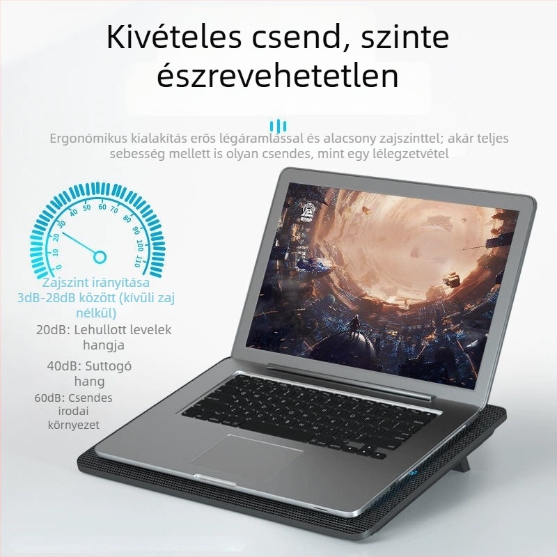 N191 laptop hűtő radiátor — levegőhűtés, 1 ventilátor, ABS, kompatibil notebook, ultrabook, PlayBook