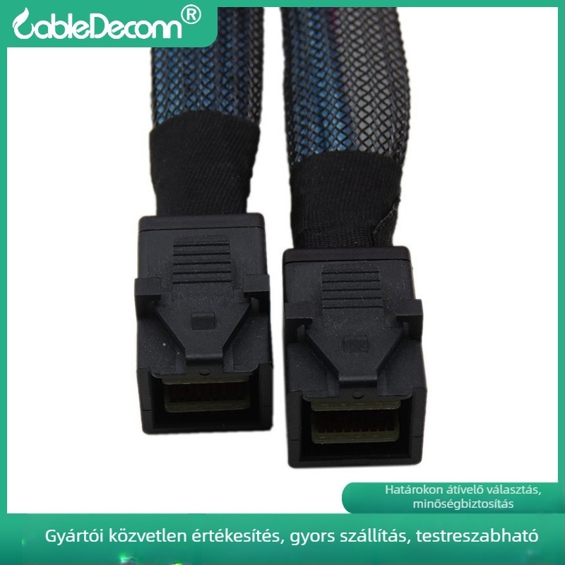 Cabledeconn Minisas 36P nagy sűrűségű SFF-8643–SFF-8643 patchkábel szerverhez, rézmag, 12 Gbps