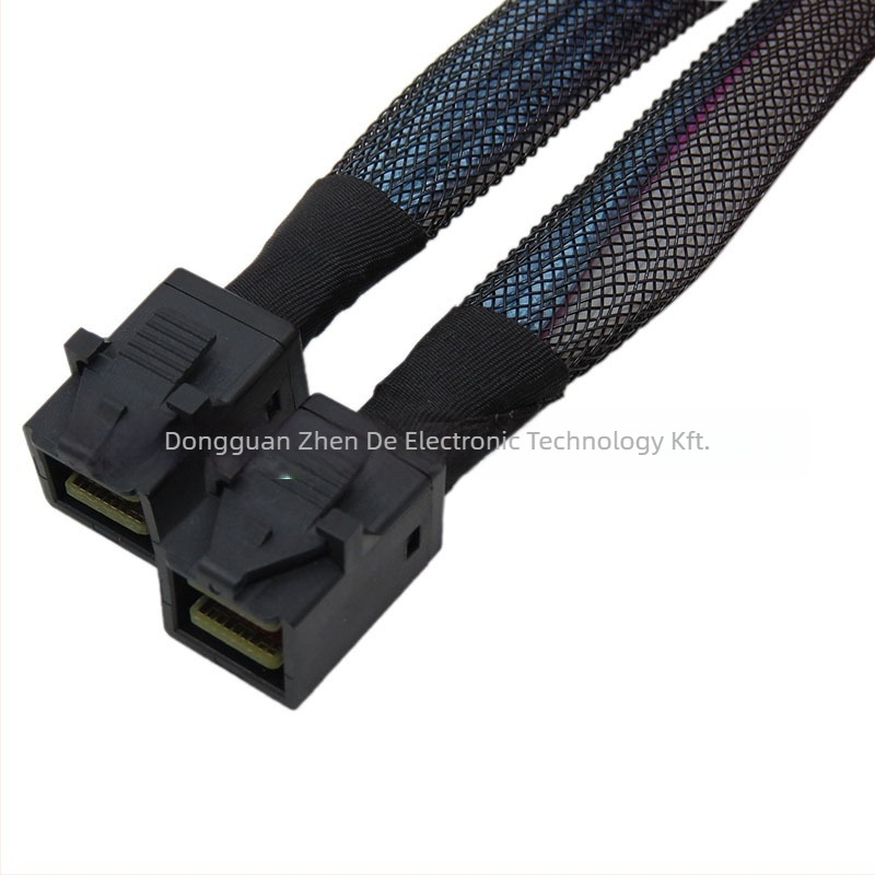 Cabledeconn Minisas 36P nagy sűrűségű SFF-8643–SFF-8643 patchkábel szerverhez, rézmag, 12 Gbps