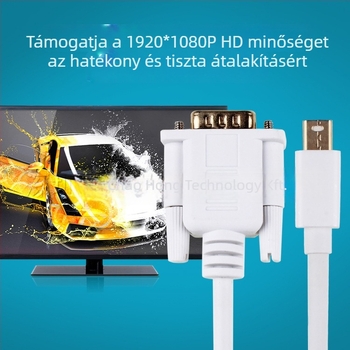 Mini DP to VGA patch kábel, Realtek RTD2166 chip, VGA interfész, réz mag, 1080 adatátvitel
