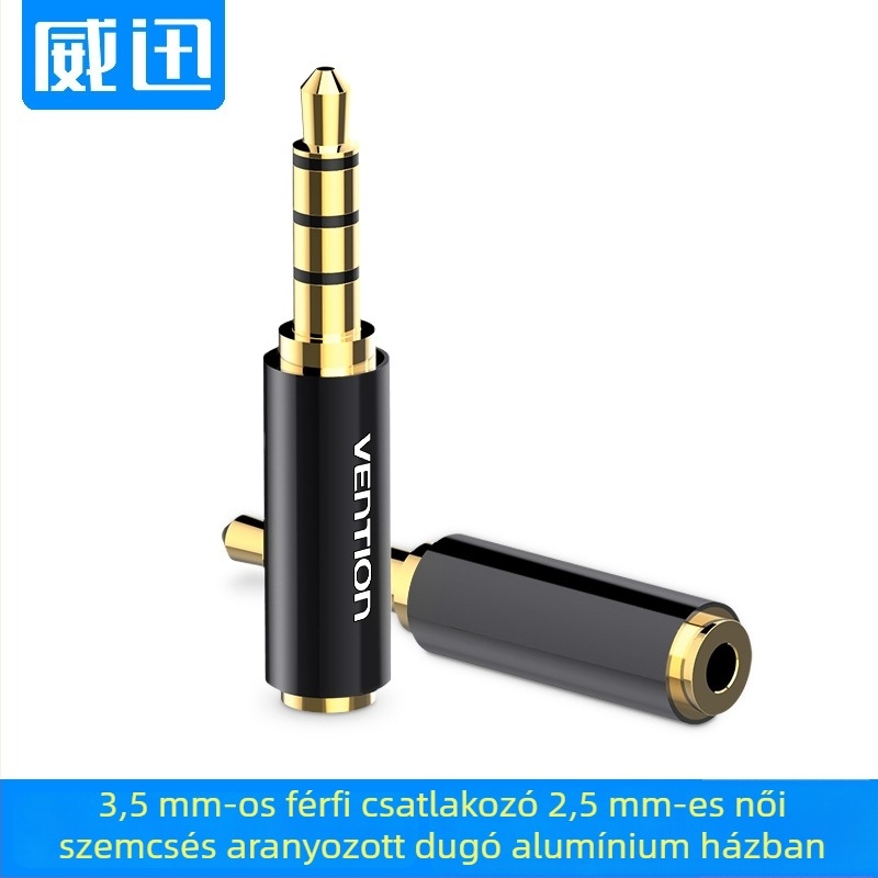 Fejhallgató adapter 3,5 mm-ről 2,5 mm-re, férfi–nő, hangkimenet