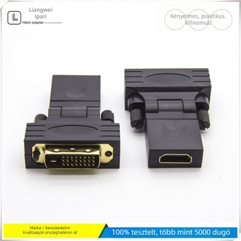 DVI 24+1 HDTV női adapter 360°-os forgással (DP interfész, Chip 3361, Átviteli sebesség 480, Hossz 0.2 m, Réz mag)