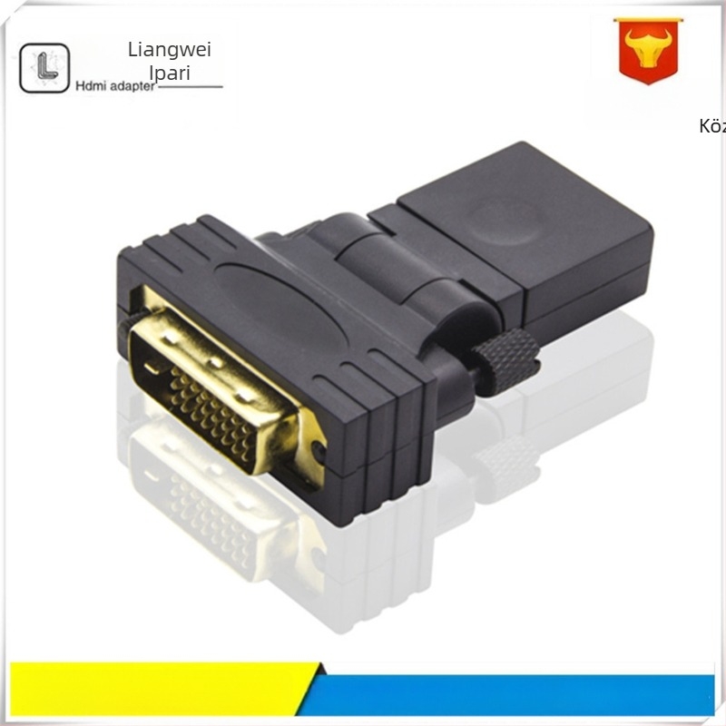 DVI 24+1 HDTV női adapter 360°-os forgással (DP interfész, Chip 3361, Átviteli sebesség 480, Hossz 0.2 m, Réz mag)