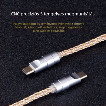 Bartok Otg02 OTG USB-C– USB-C DAC fejhallgató-erősítő kábel, 10 cm, USB 2.0, ezüstbevonatú vezetékek