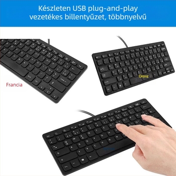 K1000 vezetékes billentyűzet laptopokhoz, legfeljebb 87 billentyű, USB csatlakozás, ABS anyag, 1,35 m kábel
