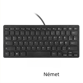 K1000 vezetékes billentyűzet laptopokhoz, legfeljebb 87 billentyű, USB csatlakozás, ABS anyag, 1,35 m kábel