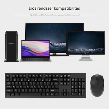 Vezeték nélküli billentyűzet és egér készlet – 2.4G, USB csatlakozók, 1600 DPI, ergonómikus, vízálló