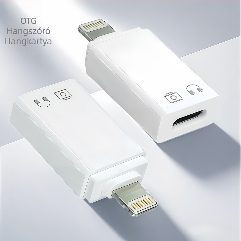 OTG USB-C adapter Apple eszközökhöz – USB-meghajtó közvetlen lejátszása, hang és töltés, digitális fejhallgató támogatás (iPhone SE és korábbi modellek)