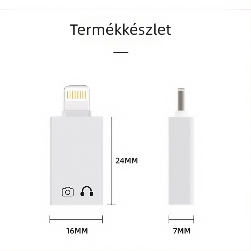 OTG USB-C adapter Apple eszközökhöz – USB-meghajtó közvetlen lejátszása, hang és töltés, digitális fejhallgató támogatás (iPhone SE és korábbi modellek)