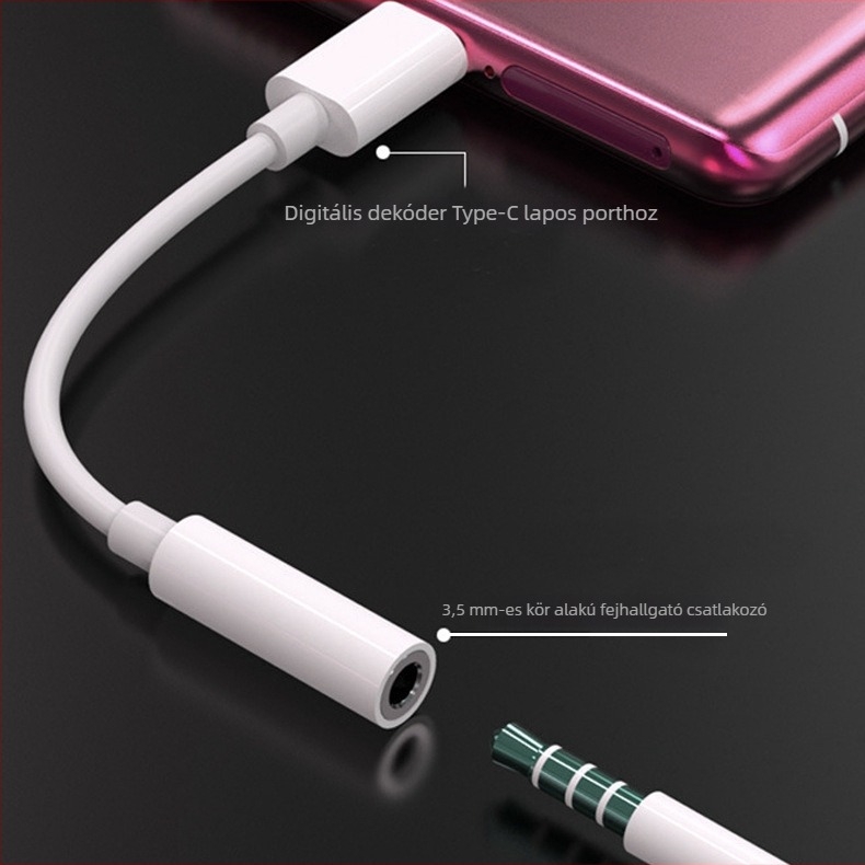Yichuang Y01 Type-C audió dekóder adapter kábel Apple eszközökhöz, élő közvetítéshez hangkártya