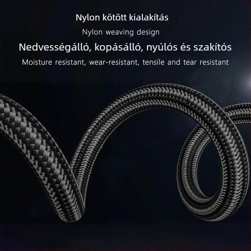 Type-C to DP szövött kábel 8K60Hz képernyővetítéshez, 0,2 m, rézmag, Cs5563 chip