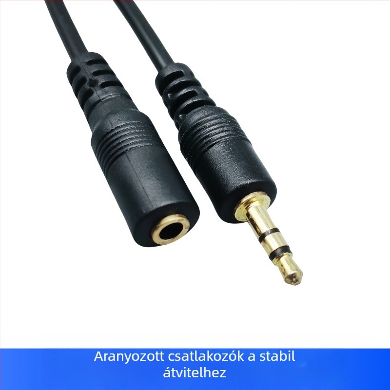 3,5 mm-es AUX audio hosszabbító kábel, férfi–nő, PC, hangkártya, fejhallgató és autóhifi használatra