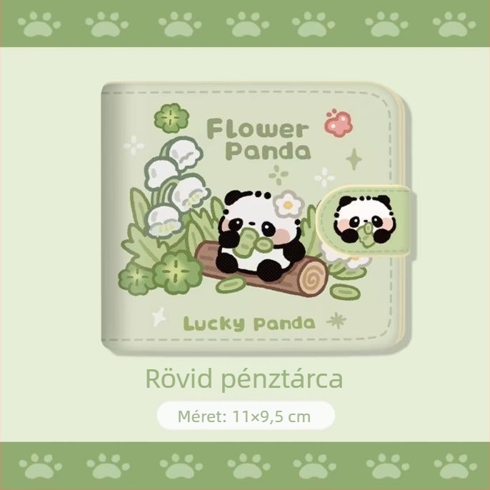 Panda érme zseb és kártyatartó – PU bőr, állatmintás, városi minimalista stílus, bővíthető kapacitás, 2025 tavasza