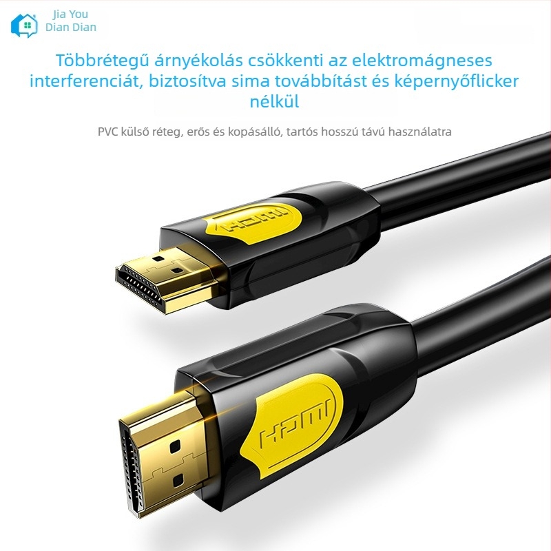 JC17 HDMI-kábel PC/Laptop/Projektorhoz – 24K aranyozott csatlakozók, HDMI 2.0 4K/60Hz, PE matt bevonat kábel