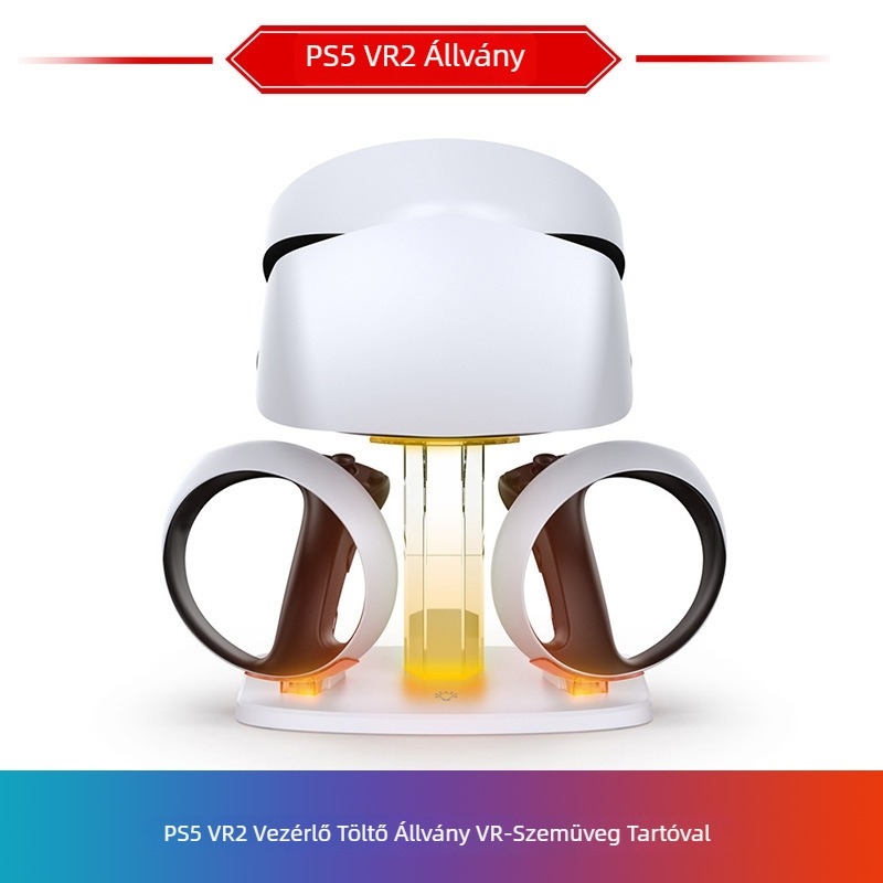 PSVR2 VR Kezérlő Töltő Állvány és VR szemüveg Tároló Tartó - Type-C Interfész, ABS Kialakítás, Kompatibilis a PSVR2-vel