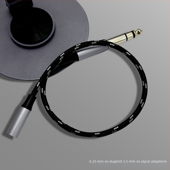 AUX audio kábel: 6,35 mm-es férfi 3-pólusú csatlakozó, 3,5 mm-es női 3-pólusú, autó- és mobil audio adapterkábellel – aranyozott felület, kiváló hangminőség